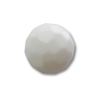 Kleiner weiß facettierter Ösen Knopf aus Kunststoff Kleiner weiß facettierter Ösen Knopf aus Kunststoff