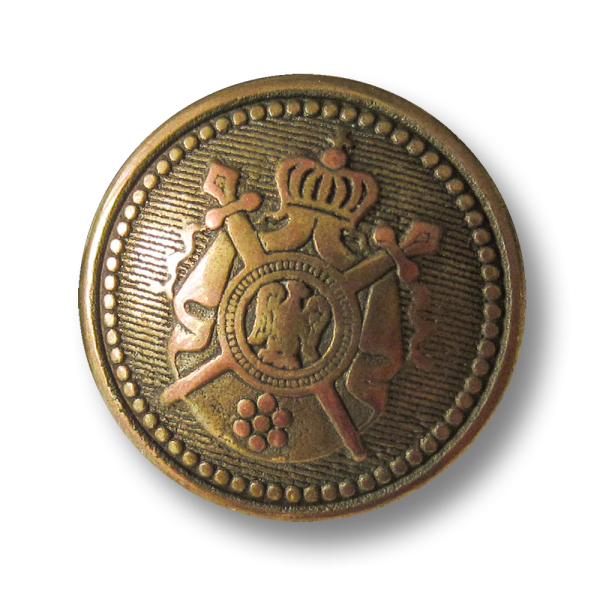 Edler Metall Wappen Knopf mit Krone, Schwert & Adler