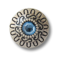 www.knopfparadies.de - 3440bl - Altsilberfarbene Metallknöpfe mit blauem Glitzerstein www.knopfparadies.de - 3440bl - Altsilberfarbene Metallknöpfe mit blauem Glitzerstein