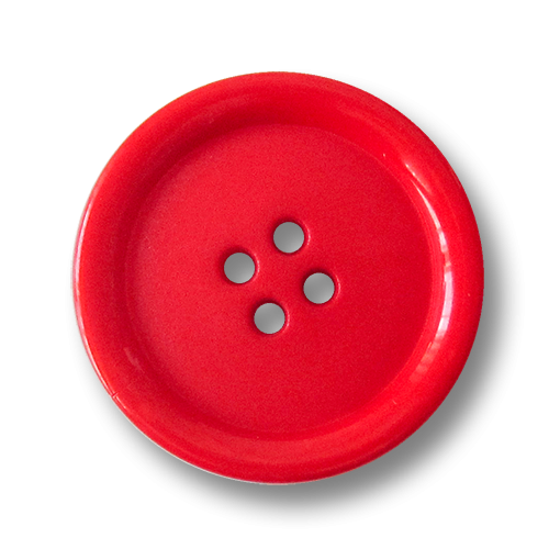 www.knopfparadies.de - 1677ro - Knallig rotfarbene Kunststoffknöpfe mit vier Löchern