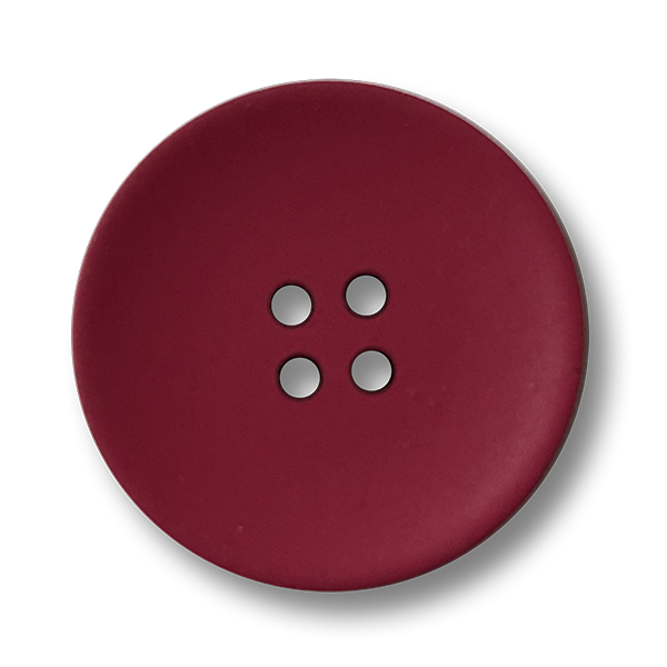 www.knopfparadies.de - 2253ro - runder roter Kunststoffknopf Vorderseite