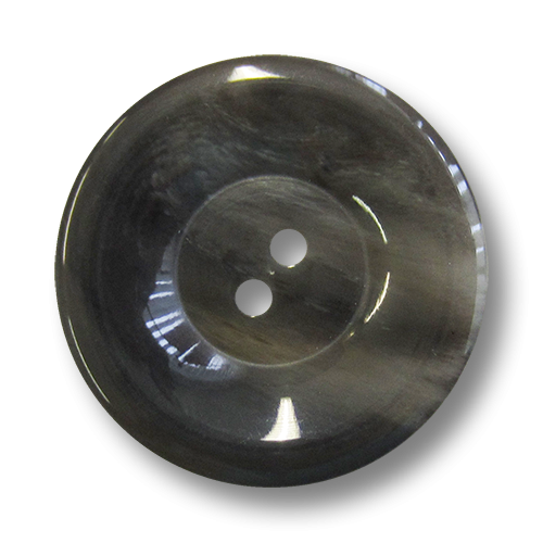 www.Knopfparadies.de - 1538gr - Einfache grau melierte Kunststoffknöpfe in Teller Form