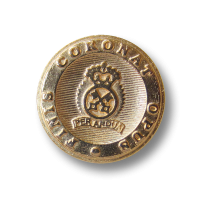 Eleganter matt goldfarbener Wappen Metall Knopf Eleganter matt goldfarbener Wappen Metall Knopf