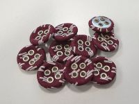 Vorschau: www.Knopfparadies.de - 5949wr - Nostalgische weinrote Stoffknöpfe mit weiße Strichen Vorschau: www.Knopfparadies.de - 5949wr - Nostalgische weinrote Stoffknöpfe mit weiße Strichen