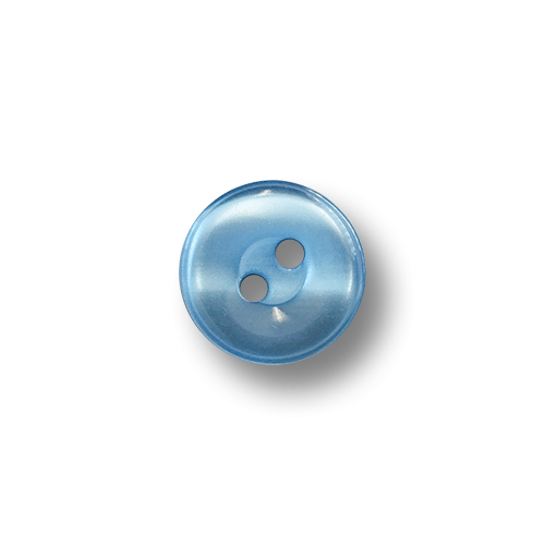 www.knopfparadies.de - 6364bl - Kleine, blau schimmernde Blusenknöpfe mit zwei Knopflöchern