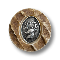 Schwere, hochwertige Trachtenknöpfe in Hirschhornoptik mit Metall-Einlage Schwere, hochwertige Trachtenknöpfe in Hirschhornoptik mit Metall-Einlage