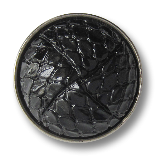 www.Knopfparadies.de - 4071ss - Exklusive silber schwarze Halbkugel Kunststoffknöpfe