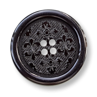 Schwarze Knöpfe mit Lilienmuster mit glattem Rand Schwarze Knöpfe mit Lilienmuster mit glattem Rand