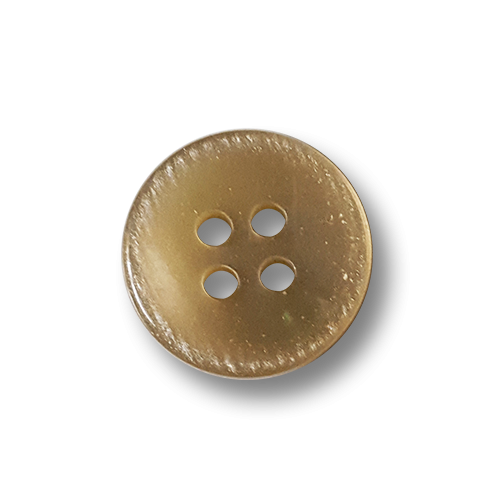 Kleiner beiger Vierloch Knopf aus Kunststoff in Perlmutt Optik / 50 Stück-Packung