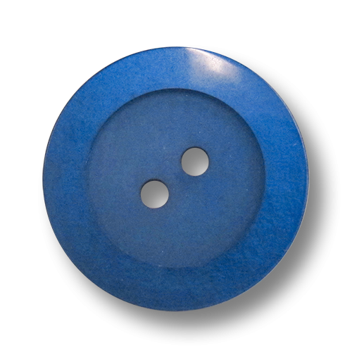Hübsch schimmernde Kunststoffknöpfe in wunderschönem Blau mit flachem Rand und zwei Löchern
