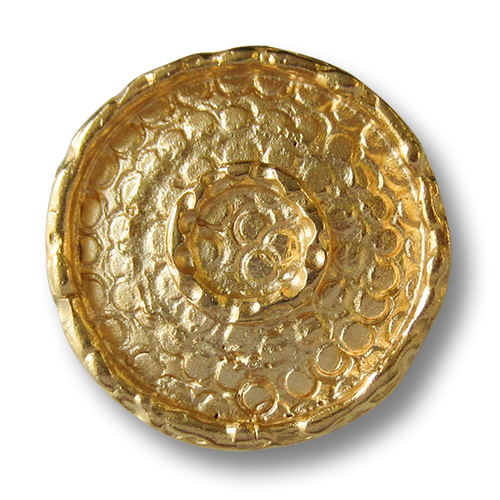 www.Knopfparadies.de - 5878go - Extravagante große goldene Metallknöpfe mit Öse