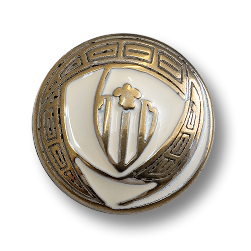 Messing-creme-farbene Metallknöpfe - Jugendstil-Design