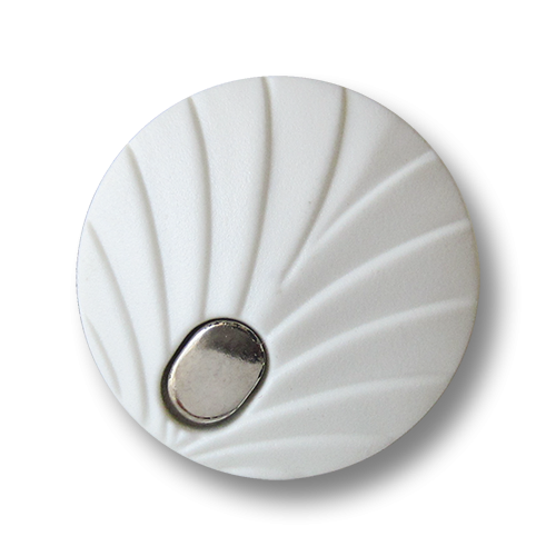 www.Knopfparadies.de - 1588ws - Elegante weiß silberne Ösen Kunststoffknöpfe