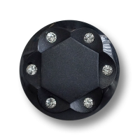 www.knopfparadies.de - 6640sc - Schwarze, leichte Kunststoffknöpfe mit Glitzersteinen www.knopfparadies.de - 6640sc - Schwarze, leichte Kunststoffknöpfe mit Glitzersteinen