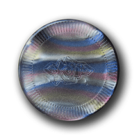 Bunter Knopf mit Rosen Motiv in Regenbogenfarben Bunter Knopf mit Rosen Motiv in Regenbogenfarben