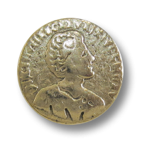 www.Knopfparadies.de - r093go - Älter wirkende Münzknöpfe aus Metall in Gold www.Knopfparadies.de - r093go - Älter wirkende Münzknöpfe aus Metall in Gold