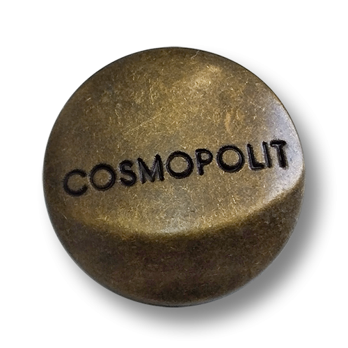 Altmessingfarbener Metallknopf "Cosmopolit"