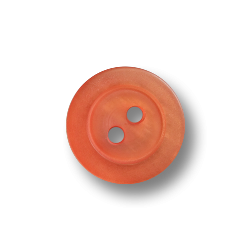 www.knopfparadies.de - 4210do - Orange eingefärbte, hübsche Kunststoffknöpfe mit zwei Löchern