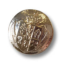 Attraktive, glänzend goldfarbene Wappenknöpfe aus Metall Attraktive, glänzend goldfarbene Wappenknöpfe aus Metall