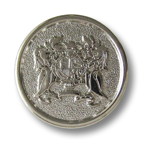 www.Knopfparadies.de - 4101si - Edle Metallknöpfe mit Wappen in Silber