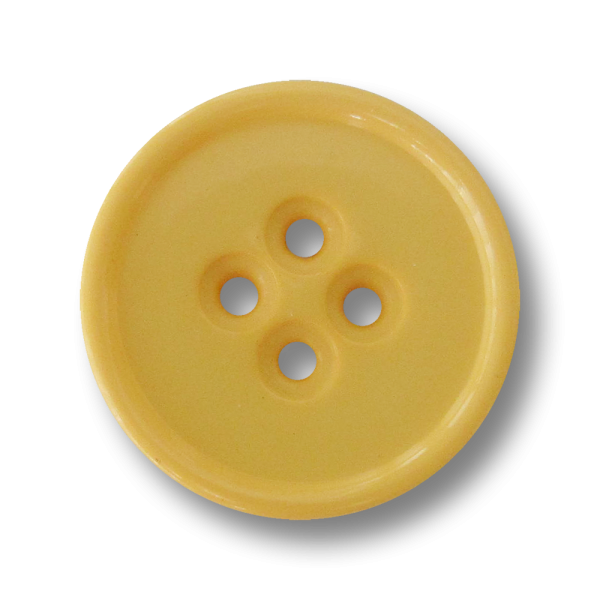 Vierloch Kunststoff Knopf in auffälligem Knallgelb