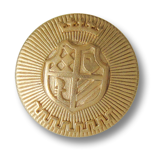 www.Knopfparadies.de - 2044go - Noble goldene Metallknöpfe mit Wappenmotiv