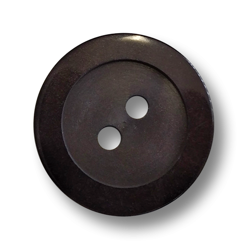 www.knopfparadies.de - 6535db - Dunkelbraune Kunststoffknöpfe mit zwei Knopflöchern