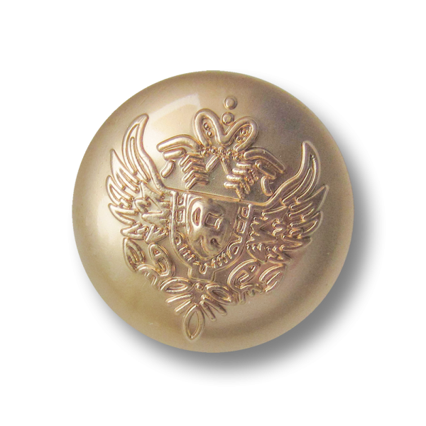 Hell goldfb. Wappen Metall Knopf mit Flügeln & Krone