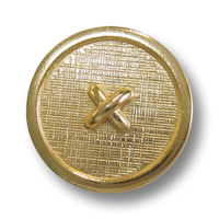 Goldfarbener Metallknopf mit Textilstruktur Goldfarbener Metallknopf mit Textilstruktur