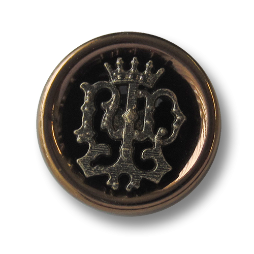 Nobler Metall Ösen Knopf in mit imposantem Wappen