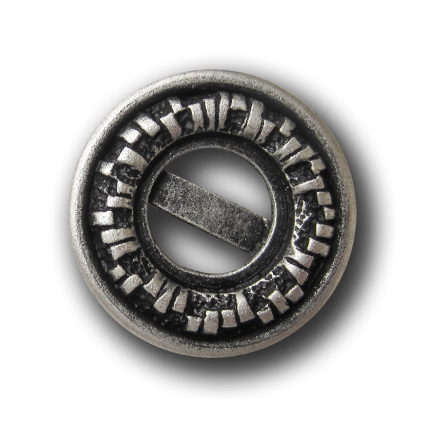 Sehr ausgefallener altsilberfarbener Metall Knopf
