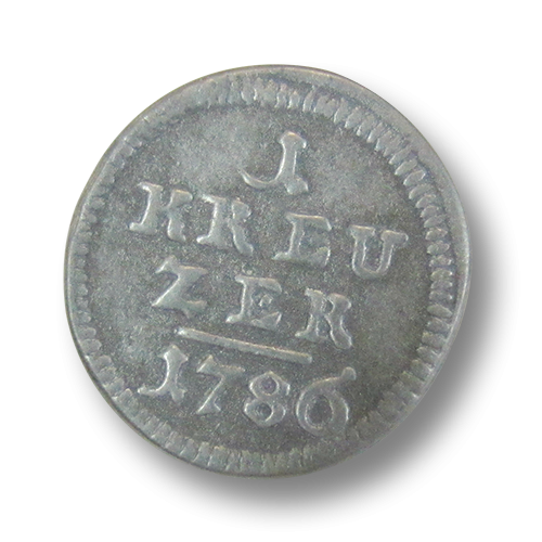 Uriger eisenfb. 1 Kreuzer 1786 Münz Trachten Knopf