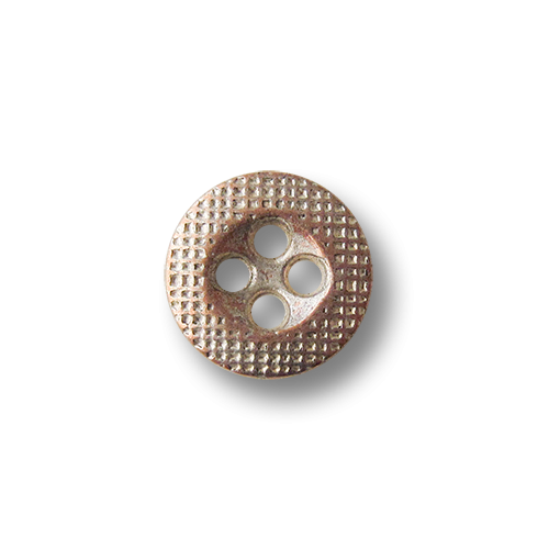 www.Knopfparadies.de - 5815ks - Sehr kleine Metallknöpfe in Silber & Kupfer mit Gitter Muster