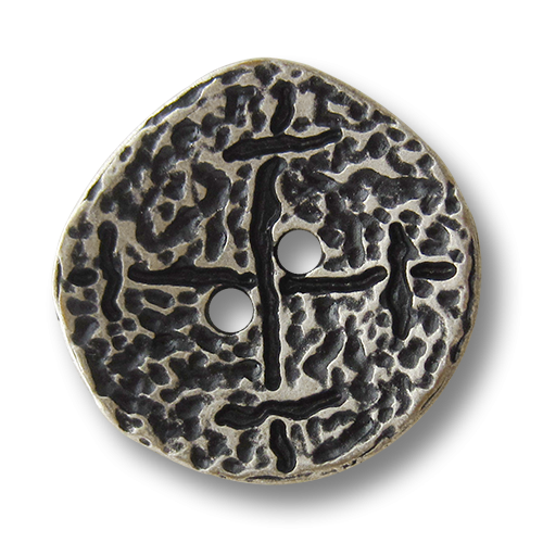 www.Knoppfaradies.de - 3941as - Altsilberfarbene Metallknöpfe mit Kreuz wie aus dem Mittelalter