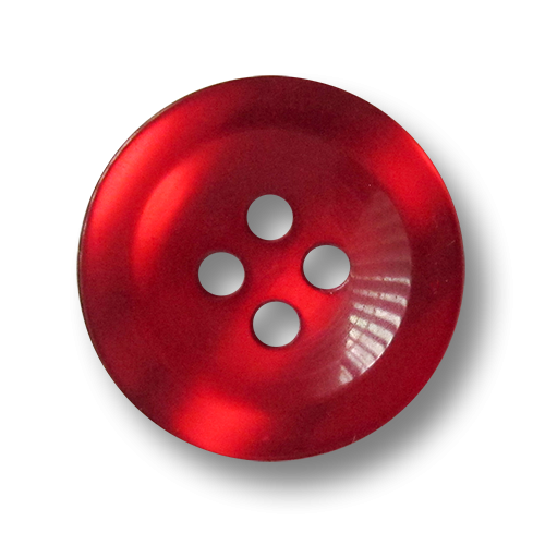 www.knopfparadies.de - 3610ro - Rot schimmernde Kunststoffknöpfe mit vier Löchern