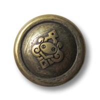 Metall Ösen Knopf in Altmessingfarben mit Ornament Motiv Metall Ösen Knopf in Altmessingfarben mit Ornament Motiv