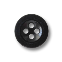 Schwarzer Knopf aus Kunststoff mit vier Knopflöchern Schwarzer Knopf aus Kunststoff mit vier Knopflöchern