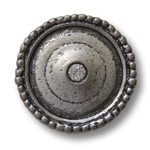 www.knopfparadies.de - 3490as - Glitzernde Metallknöpfe in altsilber