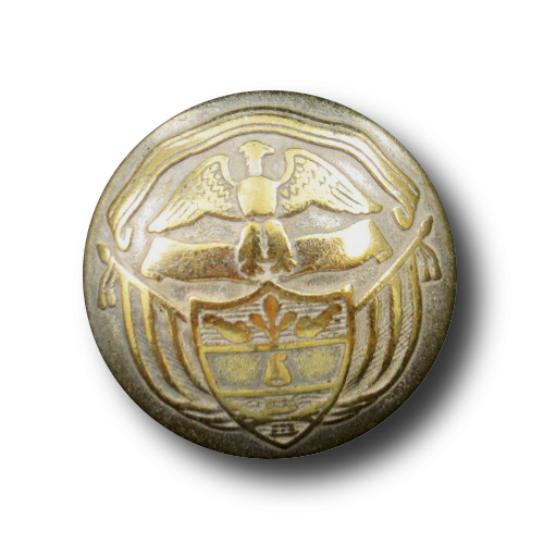 www.knopfparadies.de - 0213me - Jugendstil Wappenknöpfe aus Metall in Messingoptik