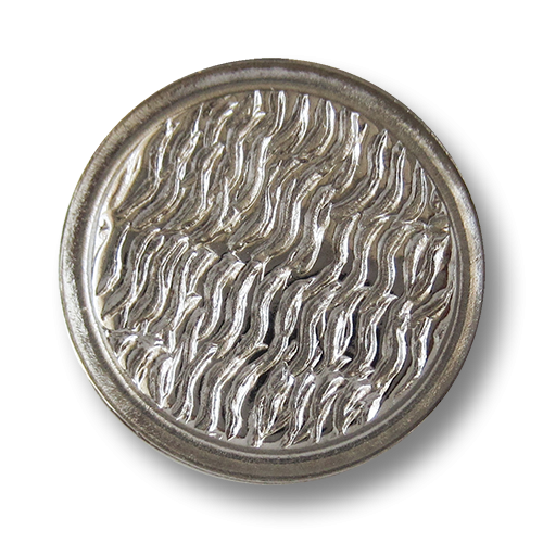 www.Knopfparadies.de - 1583si - Silberne Ösen Metallknöpfe mit hübschem Wellen Muster