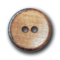 Echter Zweiloch Holz Knopf in Brandoptik Echter Zweiloch Holz Knopf in Brandoptik