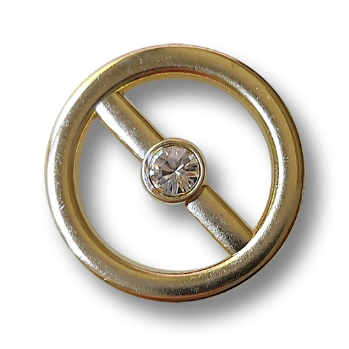 www.knopfparadies.de – 0505go – goldfarbene Designerknöpfe aus Metall mit facettiertem Glitzerstein