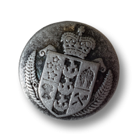 Stilvolle, dunkel zinnfarbene Wappenknöpfe aus Metall Stilvolle, dunkel zinnfarbene Wappenknöpfe aus Metall