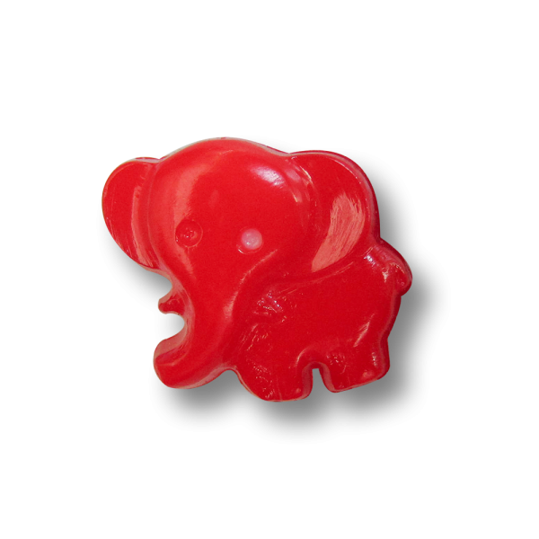 Niedlicher roter Elefanten Kunststoff Ösen Knopf
