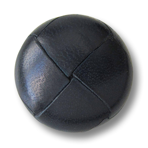 www.Knopfparadies.de - 4421bl - Elegante blaue Lederknöpfe mit Metall-Öse