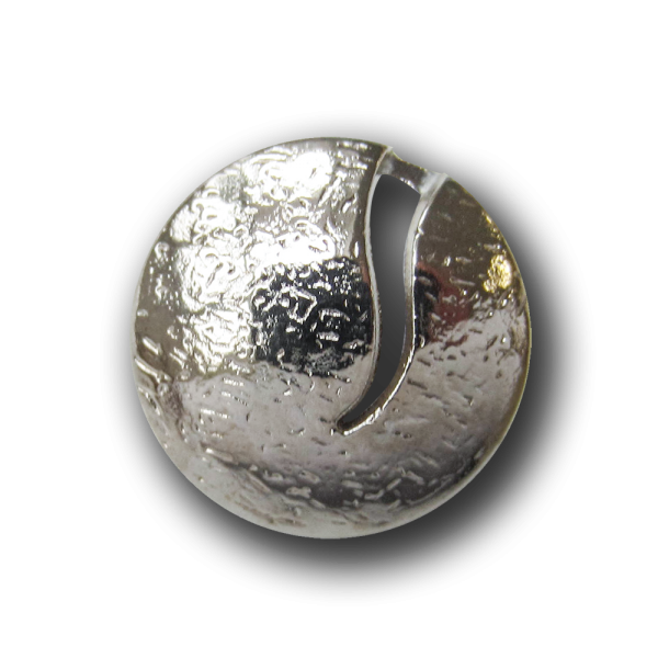 Moderner Metall Ösen Knopf in glänzend Silberfarben