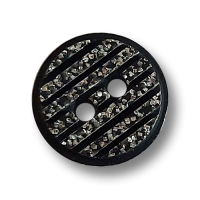 Silber-schwarze 2-Loch-Knöpfe - Blusenknöpfe mit Glitzereffekt Silber-schwarze 2-Loch-Knöpfe - Blusenknöpfe mit Glitzereffekt