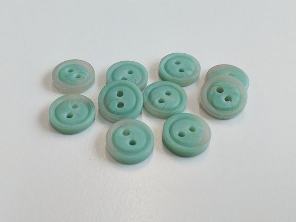 www.knopfparadies.de - 5409tu - Kleine Blusenknöpfe in Türlkis und Hellgrau