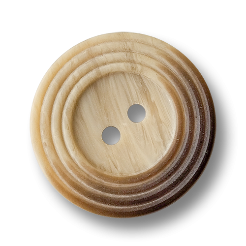 Braun gemaserter Knopf in Holz Optik mit Brand Effekt