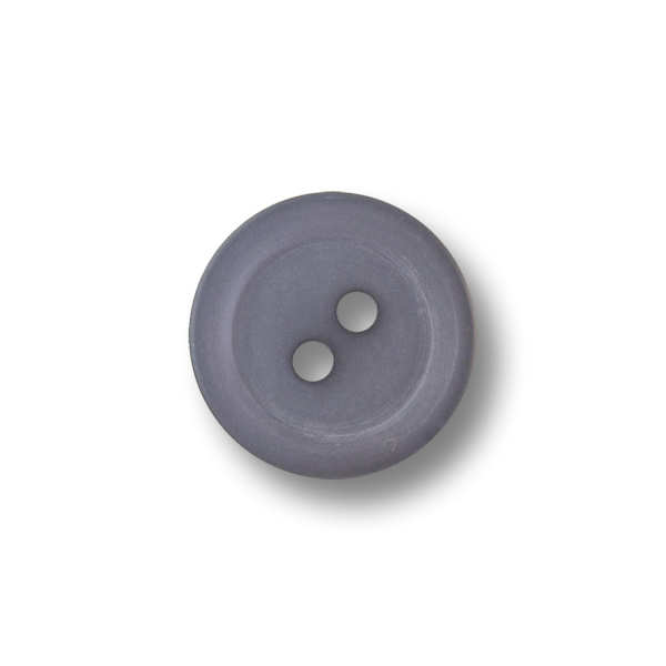 Kleiner Kunststoff Knopf mit zwei Knopflöchern in schimmerndem Blau
